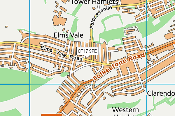 CT17 9PE map - OS VectorMap District (Ordnance Survey)