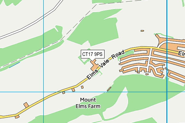 Elms Vale Recreation Ground map (CT17 9PS) - OS VectorMap District (Ordnance Survey)