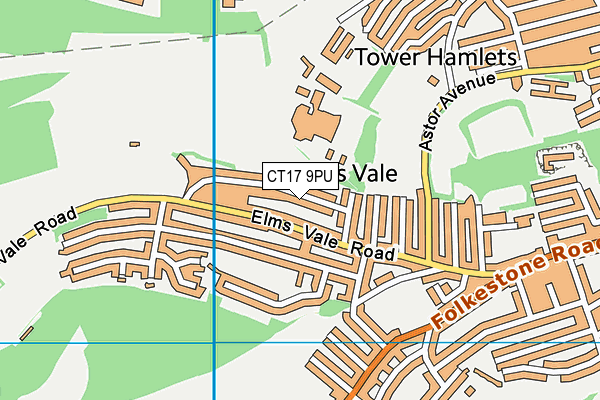 CT17 9PU map - OS VectorMap District (Ordnance Survey)