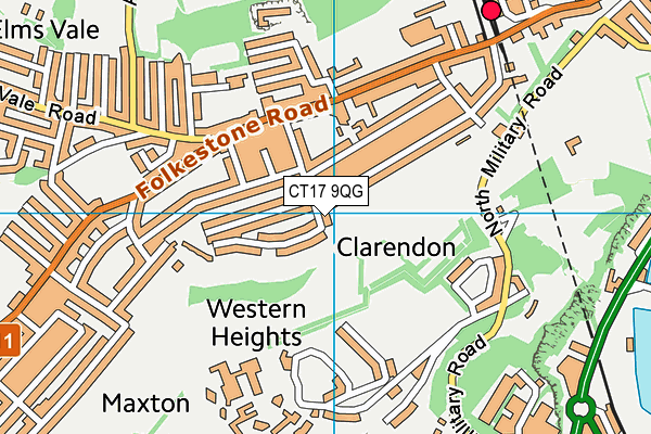 CT17 9QG map - OS VectorMap District (Ordnance Survey)