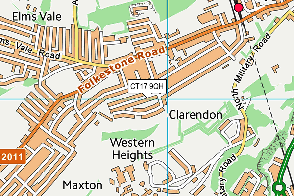 CT17 9QH map - OS VectorMap District (Ordnance Survey)