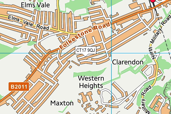 CT17 9QJ map - OS VectorMap District (Ordnance Survey)