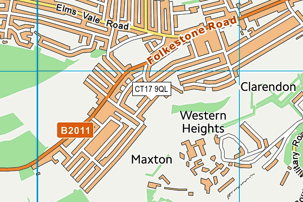 CT17 9QL map - OS VectorMap District (Ordnance Survey)