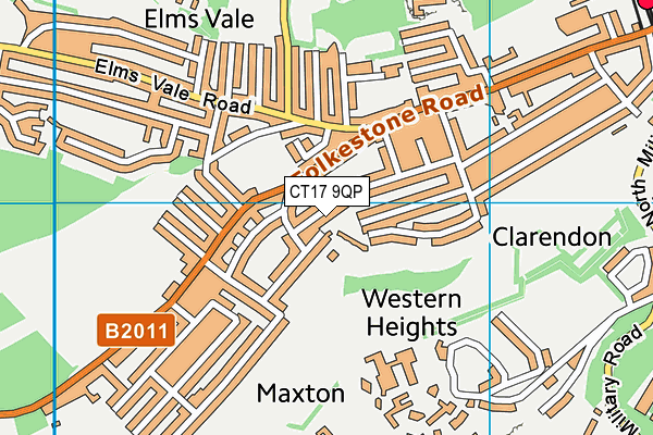 CT17 9QP map - OS VectorMap District (Ordnance Survey)