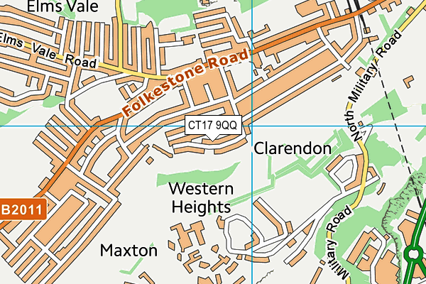 CT17 9QQ map - OS VectorMap District (Ordnance Survey)