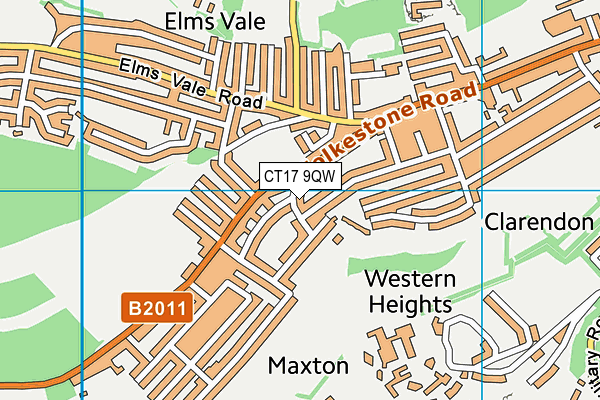 CT17 9QW map - OS VectorMap District (Ordnance Survey)