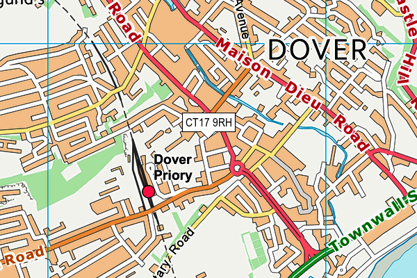 Dover College map (CT17 9RH) - OS VectorMap District (Ordnance Survey)