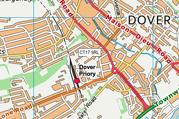 CT17 9RL map - OS VectorMap District (Ordnance Survey)