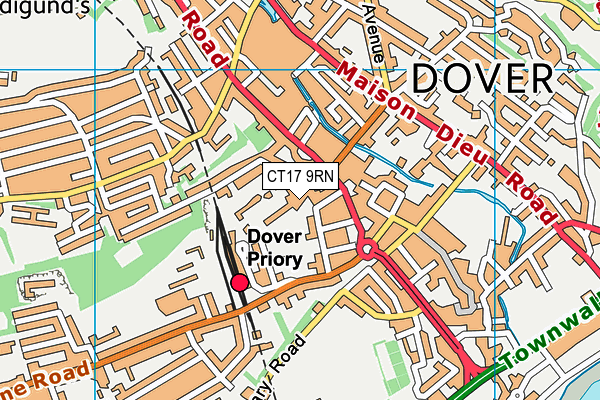 CT17 9RN map - OS VectorMap District (Ordnance Survey)