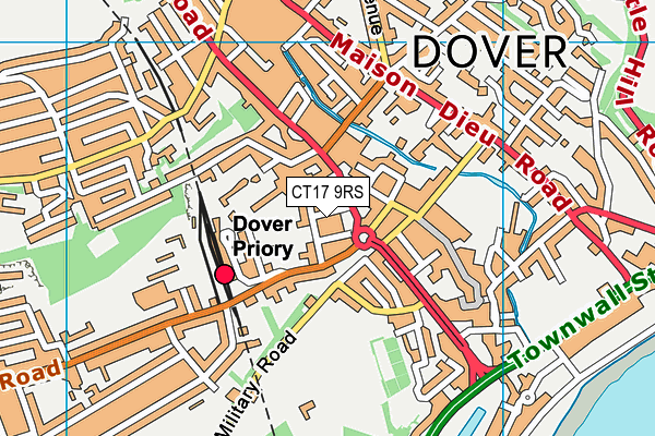 CT17 9RS map - OS VectorMap District (Ordnance Survey)