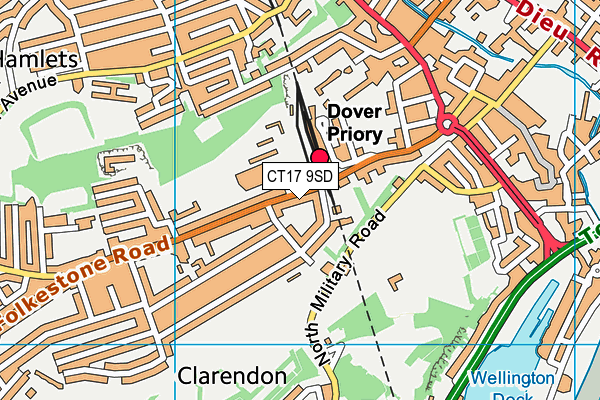 CT17 9SD map - OS VectorMap District (Ordnance Survey)