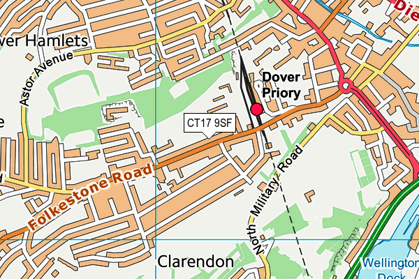 CT17 9SF map - OS VectorMap District (Ordnance Survey)