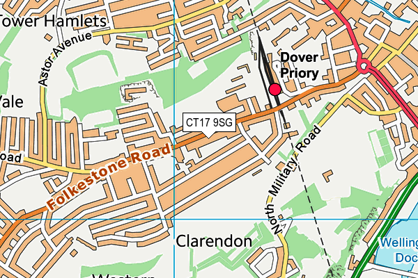 CT17 9SG map - OS VectorMap District (Ordnance Survey)