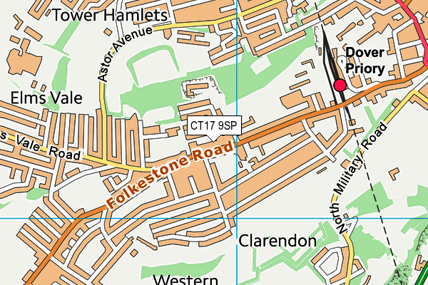 CT17 9SP map - OS VectorMap District (Ordnance Survey)