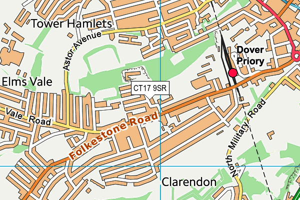 CT17 9SR map - OS VectorMap District (Ordnance Survey)