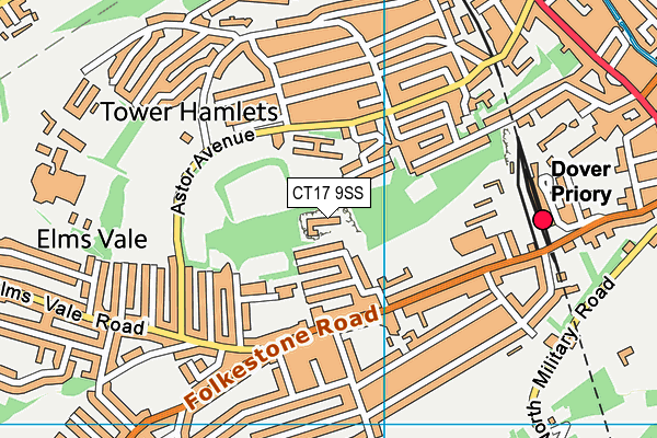 CT17 9SS map - OS VectorMap District (Ordnance Survey)