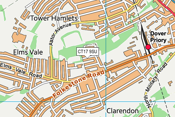 CT17 9SU map - OS VectorMap District (Ordnance Survey)