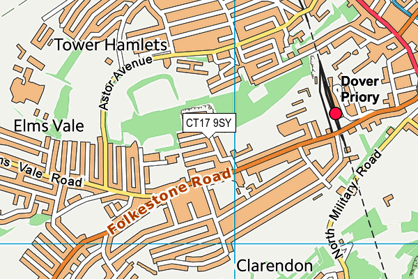 CT17 9SY map - OS VectorMap District (Ordnance Survey)