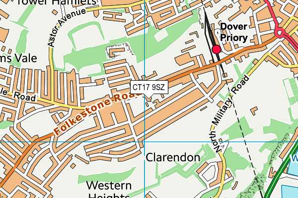 CT17 9SZ map - OS VectorMap District (Ordnance Survey)