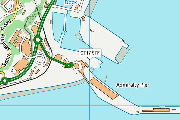 CT17 9TF map - OS VectorMap District (Ordnance Survey)