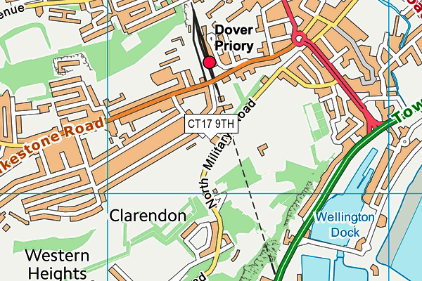 CT17 9TH map - OS VectorMap District (Ordnance Survey)