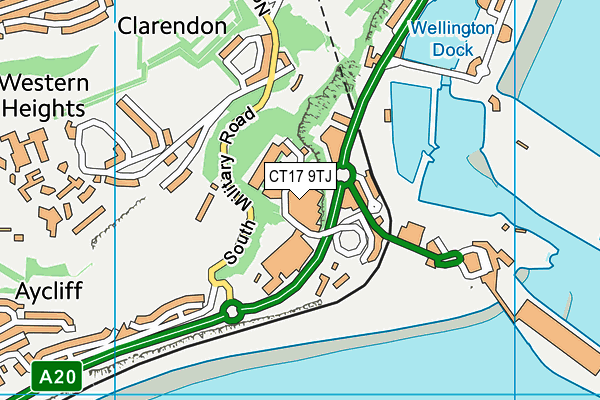 CT17 9TJ map - OS VectorMap District (Ordnance Survey)