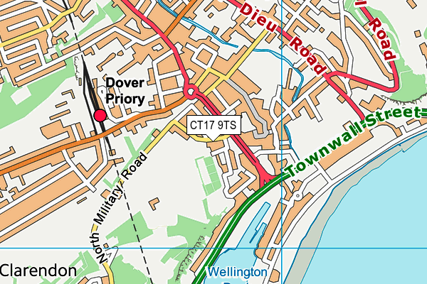 CT17 9TS map - OS VectorMap District (Ordnance Survey)