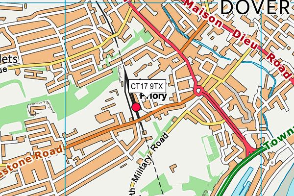 CT17 9TX map - OS VectorMap District (Ordnance Survey)
