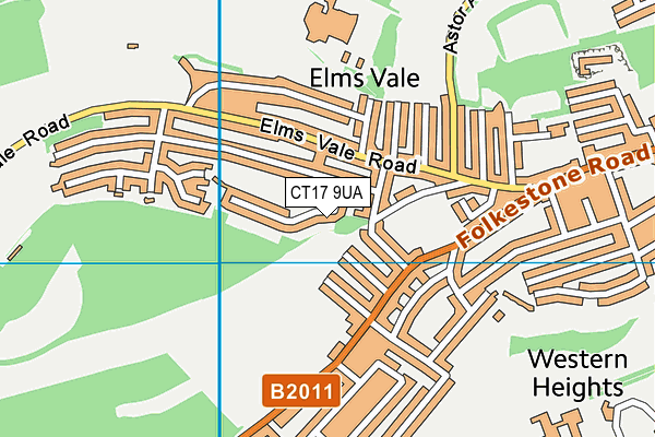 CT17 9UA map - OS VectorMap District (Ordnance Survey)