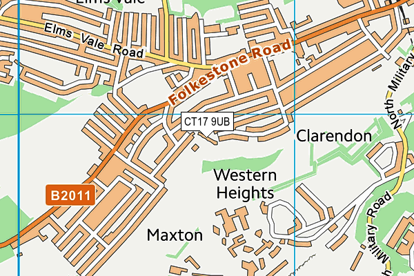 CT17 9UB map - OS VectorMap District (Ordnance Survey)