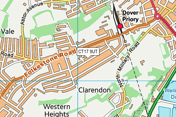 CT17 9UT map - OS VectorMap District (Ordnance Survey)