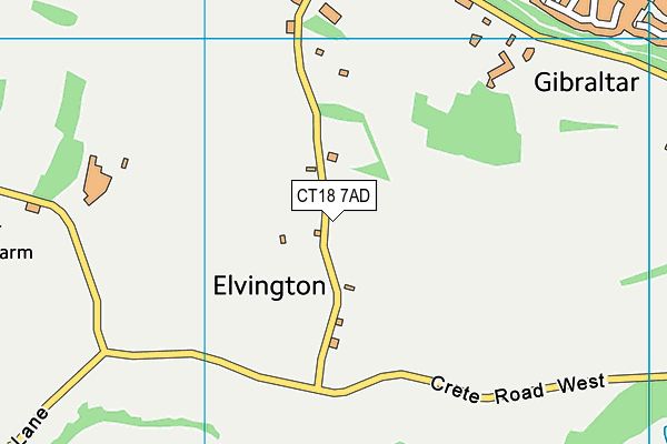 CT18 7AD map - OS VectorMap District (Ordnance Survey)