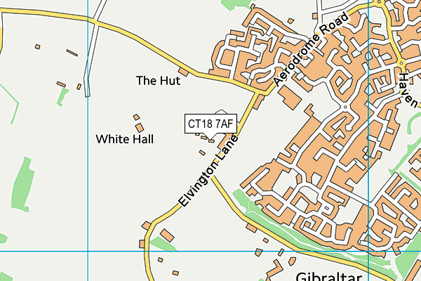 CT18 7AF map - OS VectorMap District (Ordnance Survey)