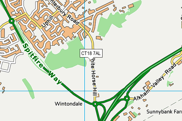 CT18 7AL map - OS VectorMap District (Ordnance Survey)