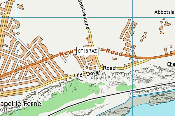 CT18 7AZ map - OS VectorMap District (Ordnance Survey)