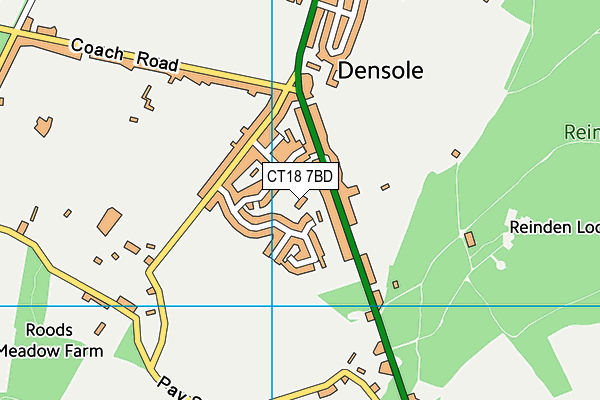 CT18 7BD map - OS VectorMap District (Ordnance Survey)