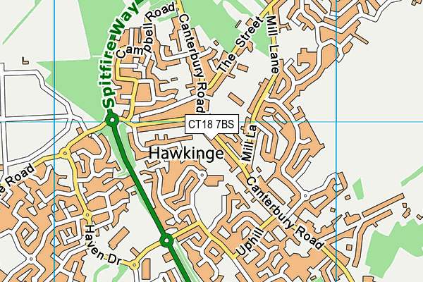 Map of HAWKINGE BEST CATERING LTD at district scale