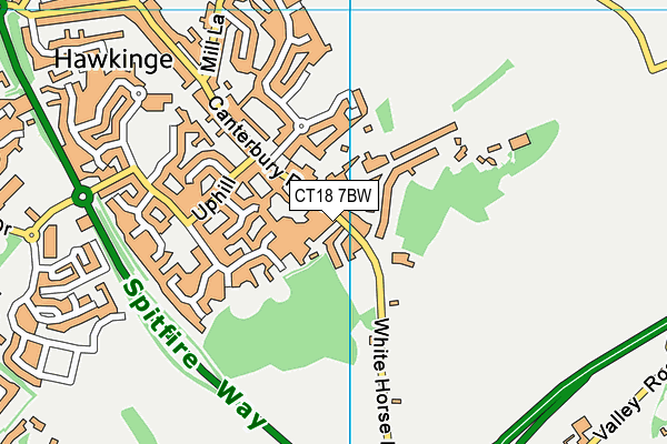 CT18 7BW map - OS VectorMap District (Ordnance Survey)