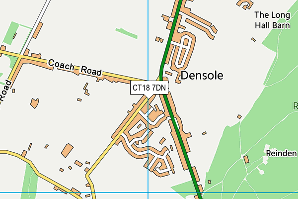 CT18 7DN map - OS VectorMap District (Ordnance Survey)