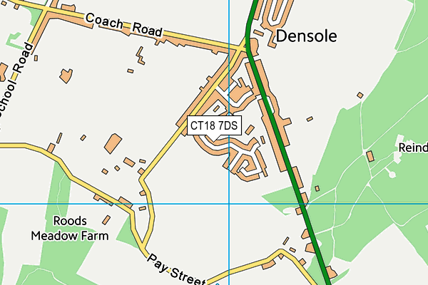 CT18 7DS map - OS VectorMap District (Ordnance Survey)