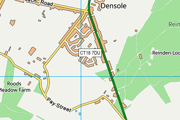 CT18 7DU map - OS VectorMap District (Ordnance Survey)
