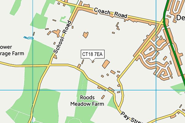 CT18 7EA map - OS VectorMap District (Ordnance Survey)