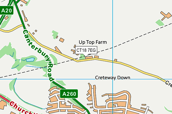 CT18 7EG map - OS VectorMap District (Ordnance Survey)