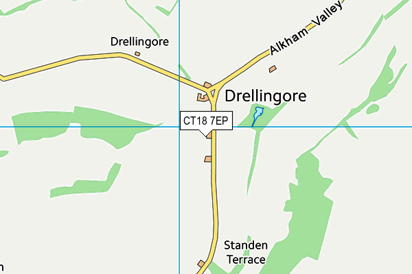 CT18 7EP map - OS VectorMap District (Ordnance Survey)