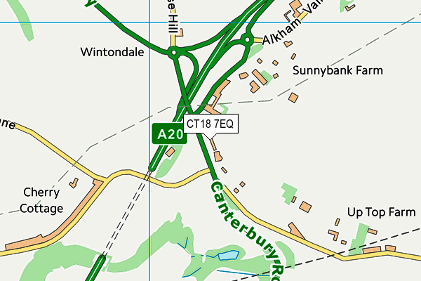 CT18 7EQ map - OS VectorMap District (Ordnance Survey)