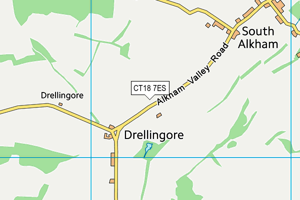 CT18 7ES map - OS VectorMap District (Ordnance Survey)