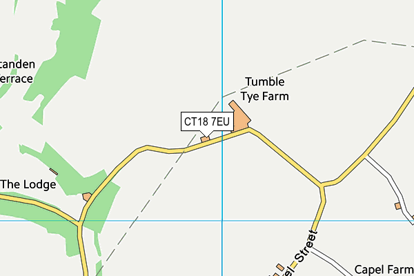 CT18 7EU map - OS VectorMap District (Ordnance Survey)