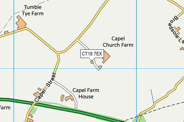 CT18 7EX map - OS VectorMap District (Ordnance Survey)