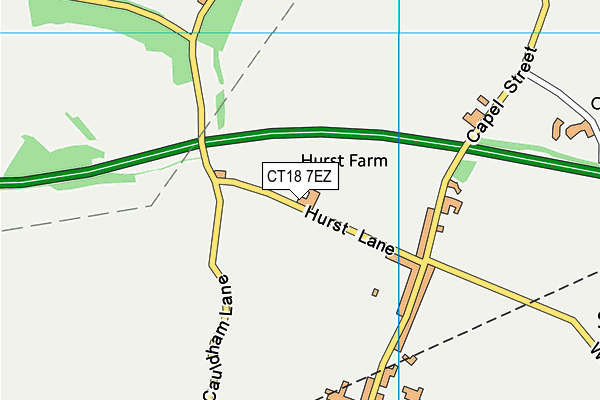 CT18 7EZ map - OS VectorMap District (Ordnance Survey)