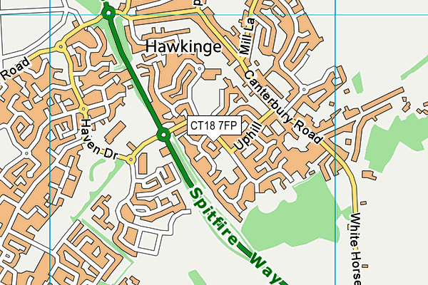 Hawkinge Community Centre map (CT18 7FP) - OS VectorMap District (Ordnance Survey)